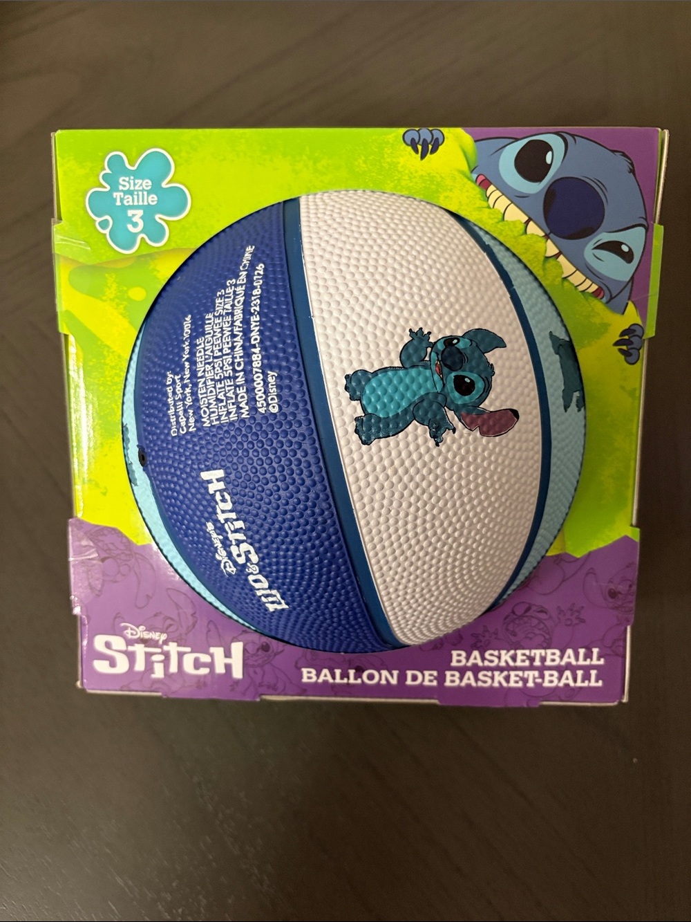 Disney Stitch Basketball - Blue, White & Teal Accent